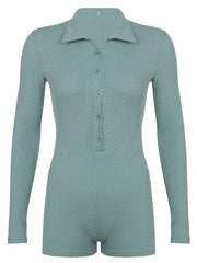 Load image into Gallery viewer, Long Sleeves Ribbed Romper