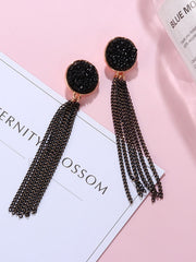 Load image into Gallery viewer, Black & Gold Acrylic Earrings