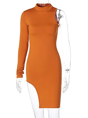 Load image into Gallery viewer, One Shoulder Long Sleeve Dress