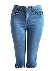 Load image into Gallery viewer, Knee Length Jeans Shorts