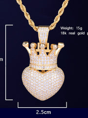 Load image into Gallery viewer, Crown Heart Necklace & Pendant