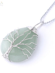 Load image into Gallery viewer, Tree of Life Natural Stone Pendant Necklace
