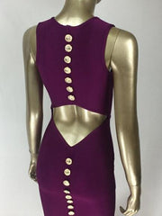 Load image into Gallery viewer, Back Button Decor Dress