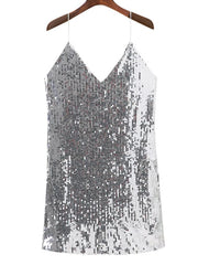 Load image into Gallery viewer, Silver Sequined Dress