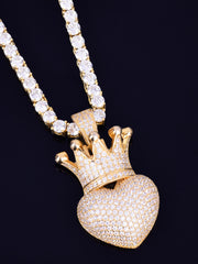 Load image into Gallery viewer, Crown Heart Necklace & Pendant