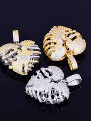 Load image into Gallery viewer, Broken Skeleton Heart Pendant Necklace