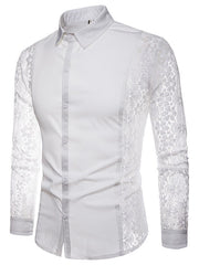 Load image into Gallery viewer, Long Lace Sleeve Shirt
