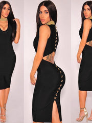 Load image into Gallery viewer, Back Button Decor Dress