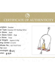 Load image into Gallery viewer, 925 Sterling Silver Natural Sea Shell Handmade Miss Rabbit Pendant