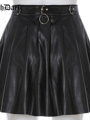 Load image into Gallery viewer, Faux Leather Pleated Skirts