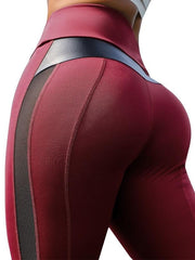 Load image into Gallery viewer,  High Waist Fitness Leggings W/ Leather Details