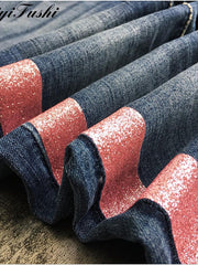 Load image into Gallery viewer, Side Stripes Denim Jeans