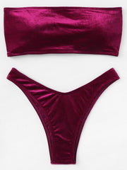 Load image into Gallery viewer, Velvet Tube Top Bikini