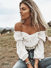 Load image into Gallery viewer, Crop Top Off Shoulder Top