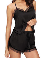 Load image into Gallery viewer, Lace Trim Cami Top & Bottoms
