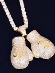 Load image into Gallery viewer, Boxing Gloves Pendant Necklace