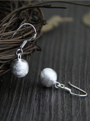 Load image into Gallery viewer, Thai Hand Made Sterling Silver Ball Drop Earrings
