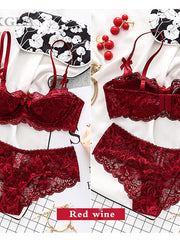 Load image into Gallery viewer, Fashion Sexy Bra Sets Plus Size C D Cup Thin Cotton Underwear Women Set Lace Comfortable Brassiere Gray Bras Embroidery Lingerie
