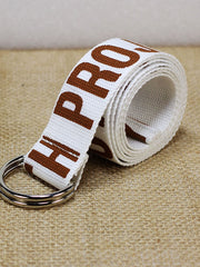 Load image into Gallery viewer, Unisex Canvas Belts Letters Printed D Ring Double Buckle