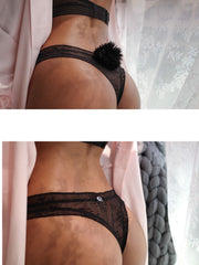 Load image into Gallery viewer, Lace Panties W/ Detachable Bunny Tail