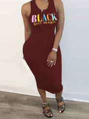 Load image into Gallery viewer, Black-Girl-Magic Print Dress