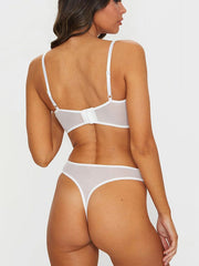 Load image into Gallery viewer, Sheer Lace Deep V Bra w/ Matching Panties