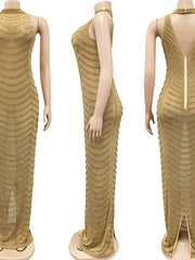 Load image into Gallery viewer, Sheer Rhinestone Gown