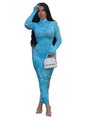 Load image into Gallery viewer, Ruched Tie Dye Bodycon Dress