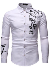 Load image into Gallery viewer, Flower Print Long Sleeve Shirt