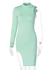 Load image into Gallery viewer, One Shoulder Long Sleeve Dress