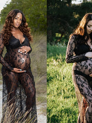 Load image into Gallery viewer, Maternity Sheer Lace Dress