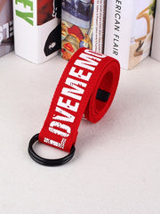 Load image into Gallery viewer, Unisex Canvas Belts Letters Printed D Ring Double Buckle