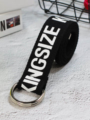 Load image into Gallery viewer, Unisex Canvas Belts Letters Printed D Ring Double Buckle