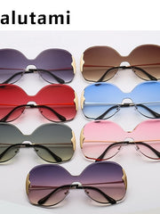 Load image into Gallery viewer, Rimless One Piece Metal Frame Women's Sunglasses