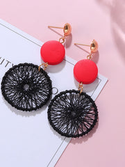 Load image into Gallery viewer, Black & Gold Acrylic Earrings