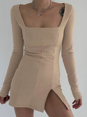 Load image into Gallery viewer, Square Neck Ribbed Dress