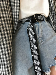 Load image into Gallery viewer, Unisex Canvas Belts Letters Printed D Ring Double Buckle