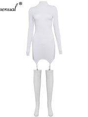 Load image into Gallery viewer, Long Sleeve Mini Dress with Stocking