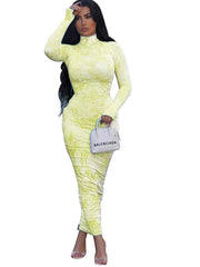 Load image into Gallery viewer, Ruched Tie Dye Bodycon Dress