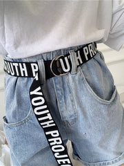 Load image into Gallery viewer, Unisex Canvas Belts Letters Printed D Ring Double Buckle