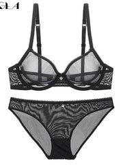 Load image into Gallery viewer, Sheer Bra & Panties Lingerie Set