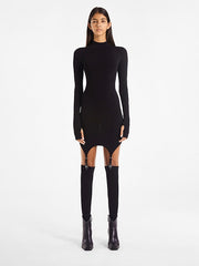 Load image into Gallery viewer, Long Sleeve Mini Dress with Stocking