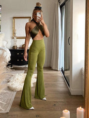 Load image into Gallery viewer, High Waist Flared Leg Pants