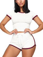 Load image into Gallery viewer, Sexy Crop Top + Shorts Tracksuit - vendach