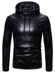 Load image into Gallery viewer, Faux Leather Hoodie