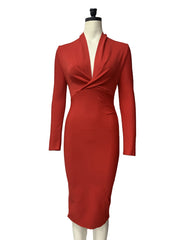 Load image into Gallery viewer, Deep V-Neck Long-Sleeve Dress