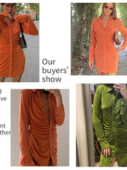 Load image into Gallery viewer, Long Sleeve Button Down Mini Dresses