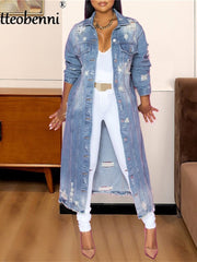 Load image into Gallery viewer, Long Denim Jacket