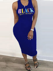 Load image into Gallery viewer, Black-Girl-Magic Print Dress
