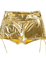 Load image into Gallery viewer, Shiny Metallic Shorts W/ Side Ties